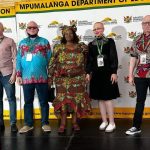 Caption ; MEC Cathy Dlamini honouring teachers with Albinism