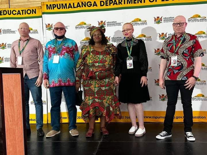 Caption ; MEC Cathy Dlamini honouring teachers with Albinism
