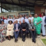Caption;(2nd from left-front) MEC Manzini, Premier Ndlovu and the Health Centre staff